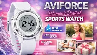 AVIFORCE Women&rsquo;s Digital Sports Watch  3ATM Waterproof LCD Time Display  Silicone Strap Fashion Watc