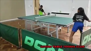 Shaniely (11)& Nathan (8) training  themselves. Future of UK Table Tennis. Training at Luton TTC