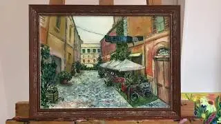 Rome , Trastevere,original painting by M.Stognieva , link for order in description