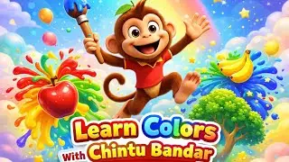 Chintu Bandar Learn Colors 🎨 | Red Yellow Green Blue | Fun Nursery Rhymes for Kids