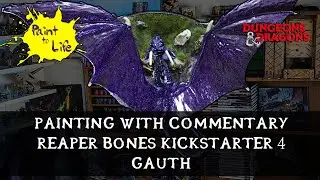 Painting a Reaper Bones Gauth as an Amethyst Dragon! with step by step commentary