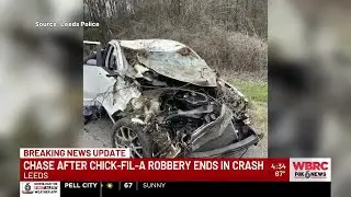 Chase after Chick-fil-A robbery ends in crash