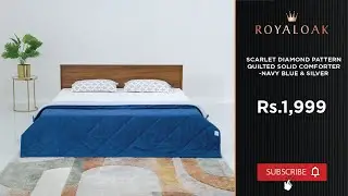 Royaloak | Scarlet Diamond Pattern Quilted Solid Comforter -Navy Blue & Silver