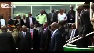 Zimbabwe's President Robert Mugabe Falls Down Flight Of Stairs