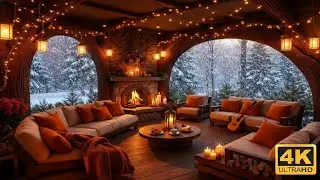 Ultra Cozy Winter Cabin ❄️🔥 4K Fireplace & Snow Ambience for Deep Sleep & Relaxation
