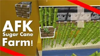 How to build AFK SUGAR CANE FARM | Minecraft Java | 1.15.2 | Redstone - 002