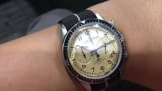 How a Bell & Ross BR V2-94 Military Beige Reference BRV294-BEI-ST/SF looks on a 6.75 inch wrist