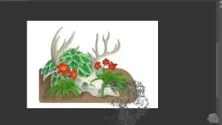 Deer Skull Time Lapse - Hosta and Daylillies
