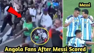 Angola Fans Go Wild Outside Of The Stadium After Messi Scored , Angola Fans Celebrating Messi Goal