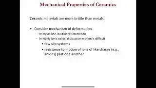 ENGR 170 / MSCI 201 Mechanical Properties of Ceramics, Flexural Strength, 3 point bending