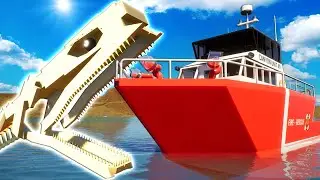 I Battled a LEGO SKELETON SEA MONSTER With My Ship in Brick Rigs RP!