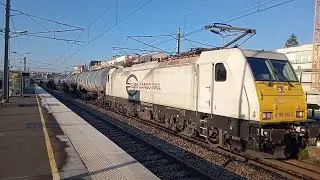 E BR 186 165 - 7 au ralenti+ Citernes ermewa GATX MILLET Wascosa Vaires Torcy ➡️ Stirling Wendel 