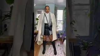 30 DAYS OF LAYERING DAY 14 #winteroutfit #30daychallenge #layering #fashion #leatherskirt #blazer