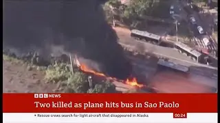 Plane crashes into bus on busy S&atilde;o Paulo street (Brazil) & Missing Alaska plane (crash) found (USA)