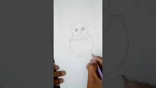A CUTE PANDA SKETCH DRAWING   #crazysarts #drawing #shorts #panda #viral #trending #chellenge