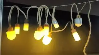 solar hemp rope milky bulb string lights 8 lighting modes #solarlight #patiolights 