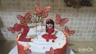 How to make fondant doll cake / doll cake decorating ideas/ doll butterfly cake design/ Red cake 