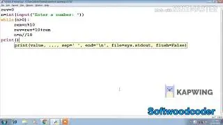 Program to reverse a number in python programming language.
