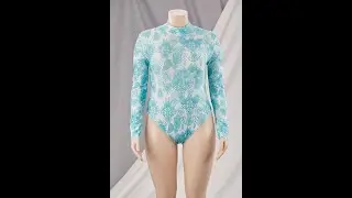 Plus size new stylish batch printing zip-up unpadded high elastic fit slim one-piece swimsuit A70287