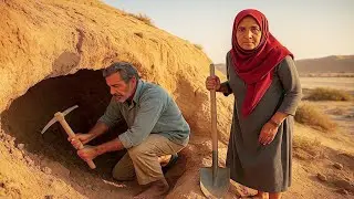 Started Digging a Desert Cave Shelter | Primitive Survival