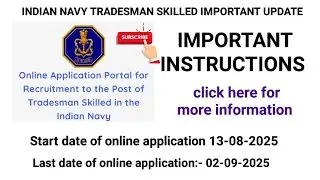 Indian navy tradesman skilled online application | indian navy tradesman skilled notification 2025