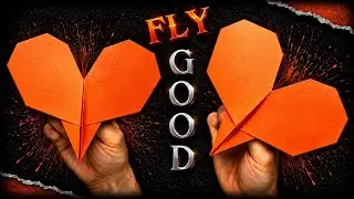 Easy Paper Heart Plane ❤️ How to gold a flying gift