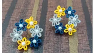 #DIY #quilling paper #flower ring #earring #quilling earring