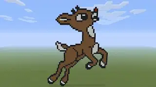 Minecraft Pixel Art - Rudolph The Red Nosed Reindeer
