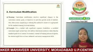 Curriculum Adaptation and modification