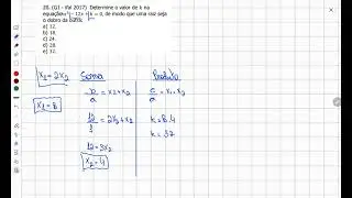 (Ifal-2017) determine o valor de K na equação(...) de modo que uma raiz seja o dobro da outra.
