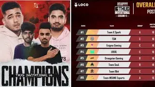 XSpark Win Thug Invitational Tournament Season 4 | Team Xspark Winner