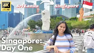 Flying to Singapore: Travel Day 01 #merlionpark ✈️ 🇸🇬 සිංහල vlog [w/ English subtitles]