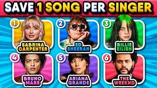 SAVE 1 SONG PER SINGER 🎤🎵 Most Popular Singers (6 Songs Each One) | Music Quiz 😺