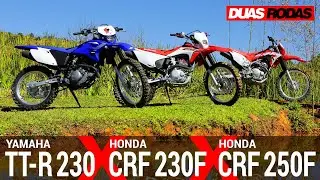 COMPARATIVO | HONDA CRF 250F x HONDA CRF 230F x YAMAHA TT-R 230