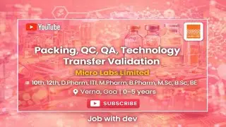 Latest Pharma Job Vacancy | Packing, QC, QA | Freshers & Experienced 2.5-10LPA apply now  #job
