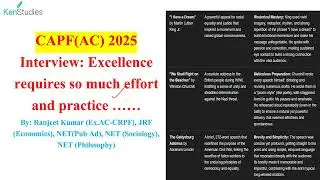 CAPF(AC) 2025 Interview: Excellence requires so much effort and practice &hellip;&hellip;