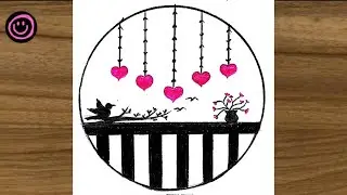 Very Cute Circle Drawing - Cute pink Heart Drawing Pictures😍