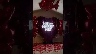 Flower Wall 5D Heart Shaped Red Rose Floral Backdrop#proposal #wedding #decoration