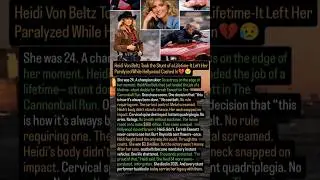 Heidi Von Beltz Took the Stunt of a Lifetime-It Left Her Paralyzed While Hollywood Cashed In.