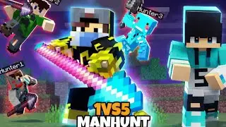 🚀RECREATEING 🔥YES SMARTY PIE 1V5 MANHUNT CLUTCHES IN MINECRAFT MOBILE 🎮 