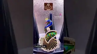 Peacock Cocktail Ring : Super Stylish #goldring #goldjewellry #cocktailring #diamondjewellery