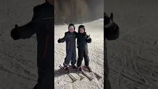 Первые спуски на горных лыжах❄️ Учимся кататься с горы