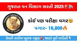 Gujarat Forest Bharti 2025 🚨🔥 No Govt Exam Jobs | Van Vibhag Bharti | Govt Career