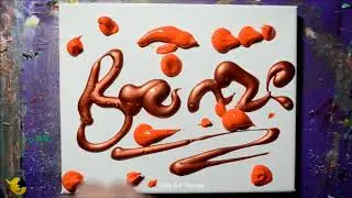 Bronze Abstract Painting / Tempera Acrylic Paint / Easy & Satisfying / Daily Art Therapy / Day 09