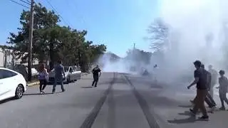 Corvette Z06 great  burnout start and crash