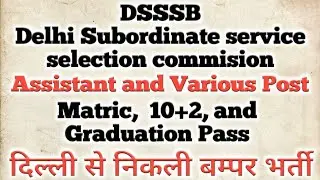 DSSSB Assistant and various post recruiment 2020 | knowledgetips