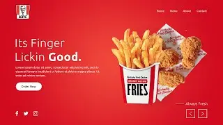 KFC Landing Page Header Design | How to Make Responsive Website using Html CSS & javascript