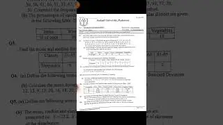 Sarhad University Past Paper | Introduction to Statistics  | Code : MA-310 | Fall-2024