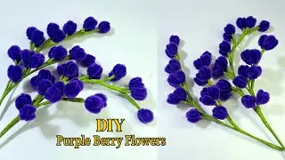 How to Make DIY Purple Berry Flowers with Pipe Cleaners