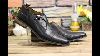 Men's Handmade Black Leather Shoes | Handmade | Black Leather | Single Monk Strap | 2020 New Shoes